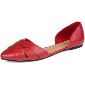 Journee Collection Womens Brandee D'Orsay Flats with Almond-Toe and Slip-On